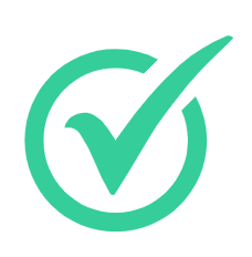 Green check mark with a circle graphic to depict GradLeaders' notes and activity tracking capabilities 