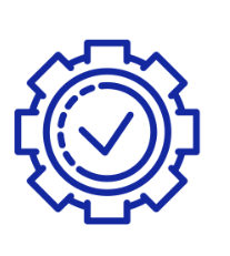dark blue graphic image with checkmark inside a badge representing TOS benefit of meeting reporting standards