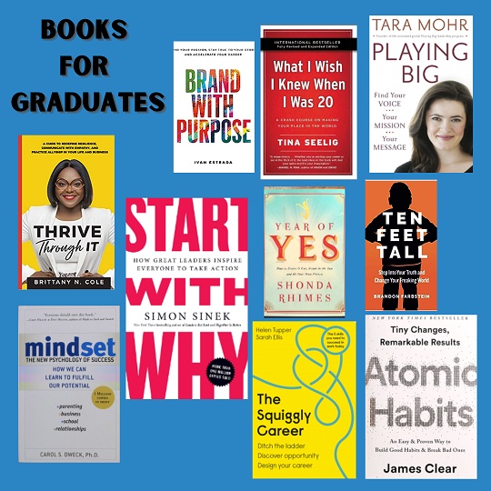Updated collage of top 10 books for new college grads